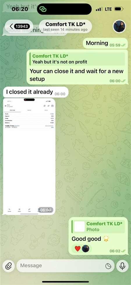 Coaching conversation about when to close a trade